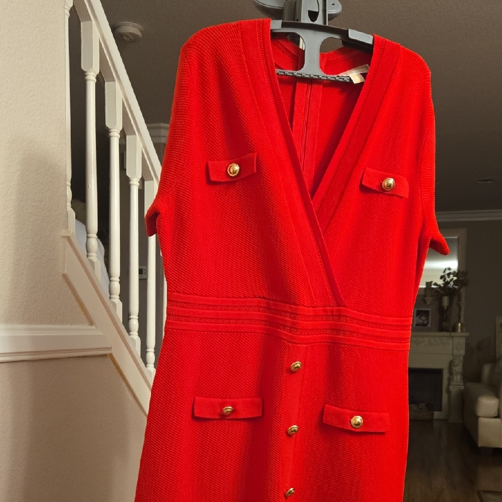 Michael Kors Red Dress with Gold Accents